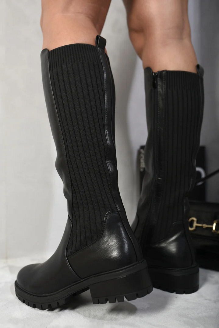 Zip Up Knee High Boots - Image 2