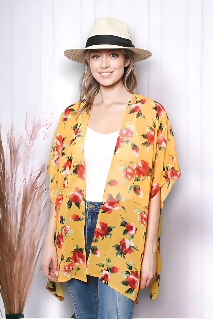 Yellow Floral Kimono