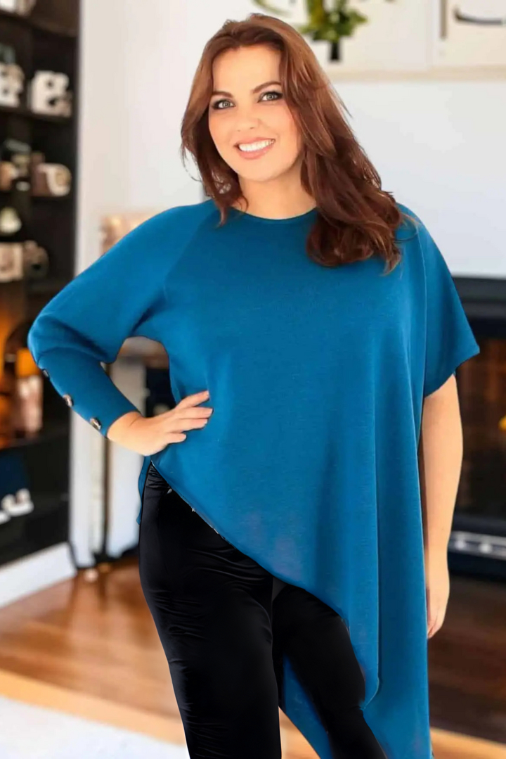 Asymmetric Plus Size Tunic Sweater